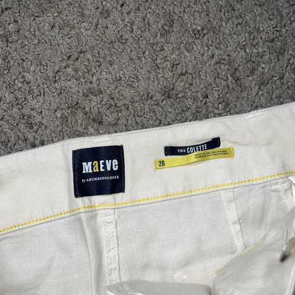 Maeve Anthropologie Jeans Womens 28 White The Colette Wide Leg Crop High Rise - Picture 3 of 8